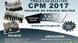 Colégio da PM abre edital para seleção de alunos em Palmas e Araguaína