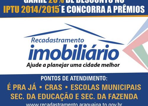 Prefeitura prorroga Recadastramento Imobiliário até 31 de dezembro