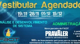 Inscrições para o Vestibular Agendado 2016/1 da FACIT estão abertas