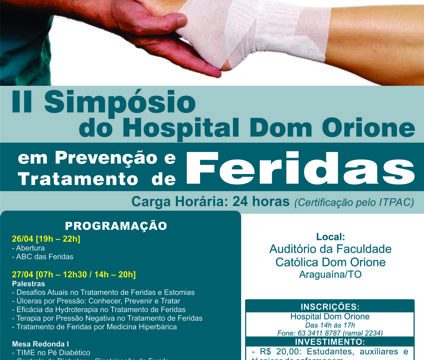 Inscrições abertas para o II Simpósio de Feridas do Hospital Dom Orione