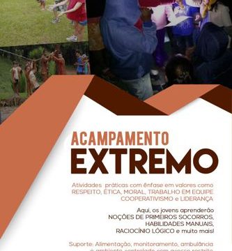 Acampamento Extremo oferecerá atividades e valores para jovens de 13 a 16 anos