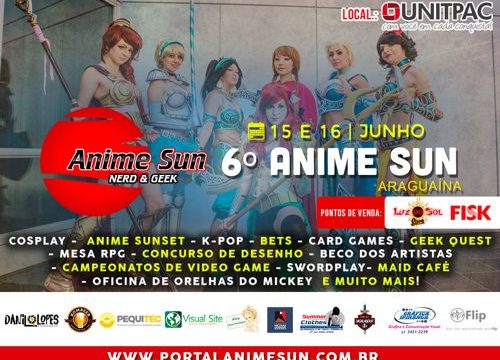 Araguaína receberá a 6° edição do Festival Anime Sun, o maior evento de cultura nerd e geek do Tocantins